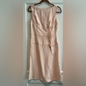 Valentino Light Pink Linen A-Line Sleeveless Dress Size 8